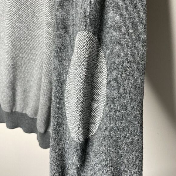 JOS A BANK Sweater Mens Large L Cotton-Cashmere Pullover 1/4-Zip Knit Gray - Picture 3 of 6